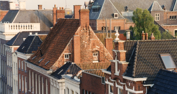 The roof of one of the oldest buildings in the city centre: the building of the Faculty of Philosophy.