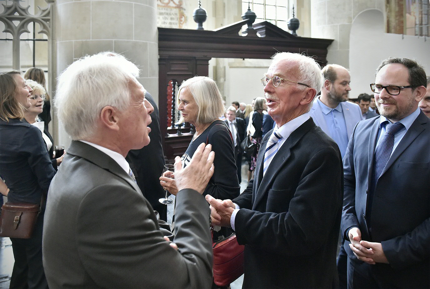 Sibrand Poppema met een van zijn voorgangers Simon KuipersSibrand Poppema with one of his predecessors Simon Kuipers