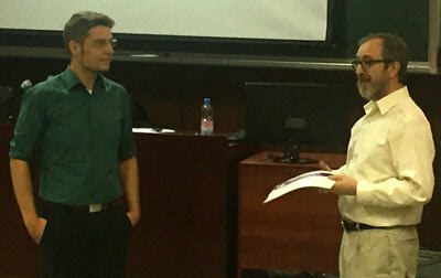 Dr. Fleming (left) with the Dean of the Faculty of Law, KIMEP University, Professor Joseph Luke