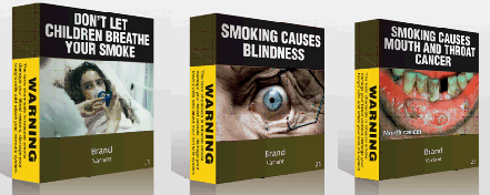 Australië’s neutrale sigarettenverpakkingen. Bron: Intellectual Property Watch