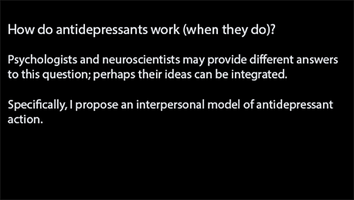 How do antidepressants work (when they do)? - dr. Marije aan het Rot