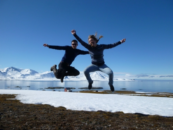 Happy students in Ny-Alesund