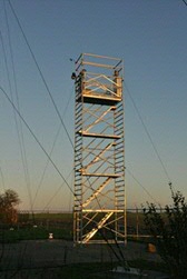 Aerosol particle sampling setup at the measurement station Lutjewad, photo credit: Bert Kers