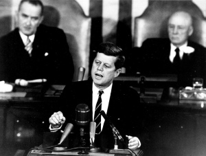 President John F. Kennedy, whose Catholicism proved to be a significant issue in his presidential election campaign.