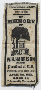 A small banner calling for a national day of fasting to mourn President Harrison. Fasts have historically been important parts of communal and political life.