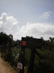 A view of a minefield in front of an abandoned Catholic Church in Mandativu, Sri Lanka. Photo credit: E. Sebamalai.