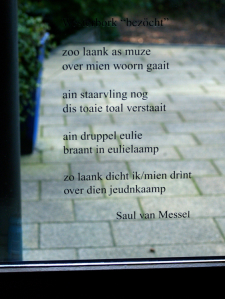 gedicht van Jaap Meijer, onder zijn pseudonym Saul van Messel. Foto: Janglas