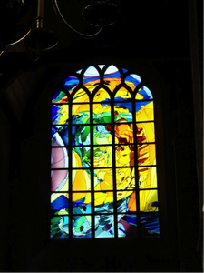 Annemieke Punt’s leadlight in the New Church in Delft (picture E. Tabak)