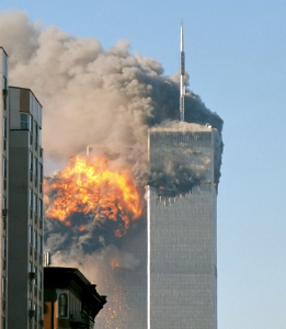 An iconic image from the 11 September 2001 that sparked much of the renewed interest in the links between religion and terrorism. Source: WIkimedia common