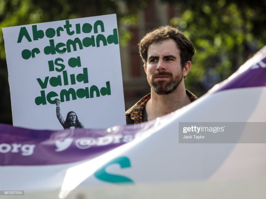 Abortion law protester in Ireland