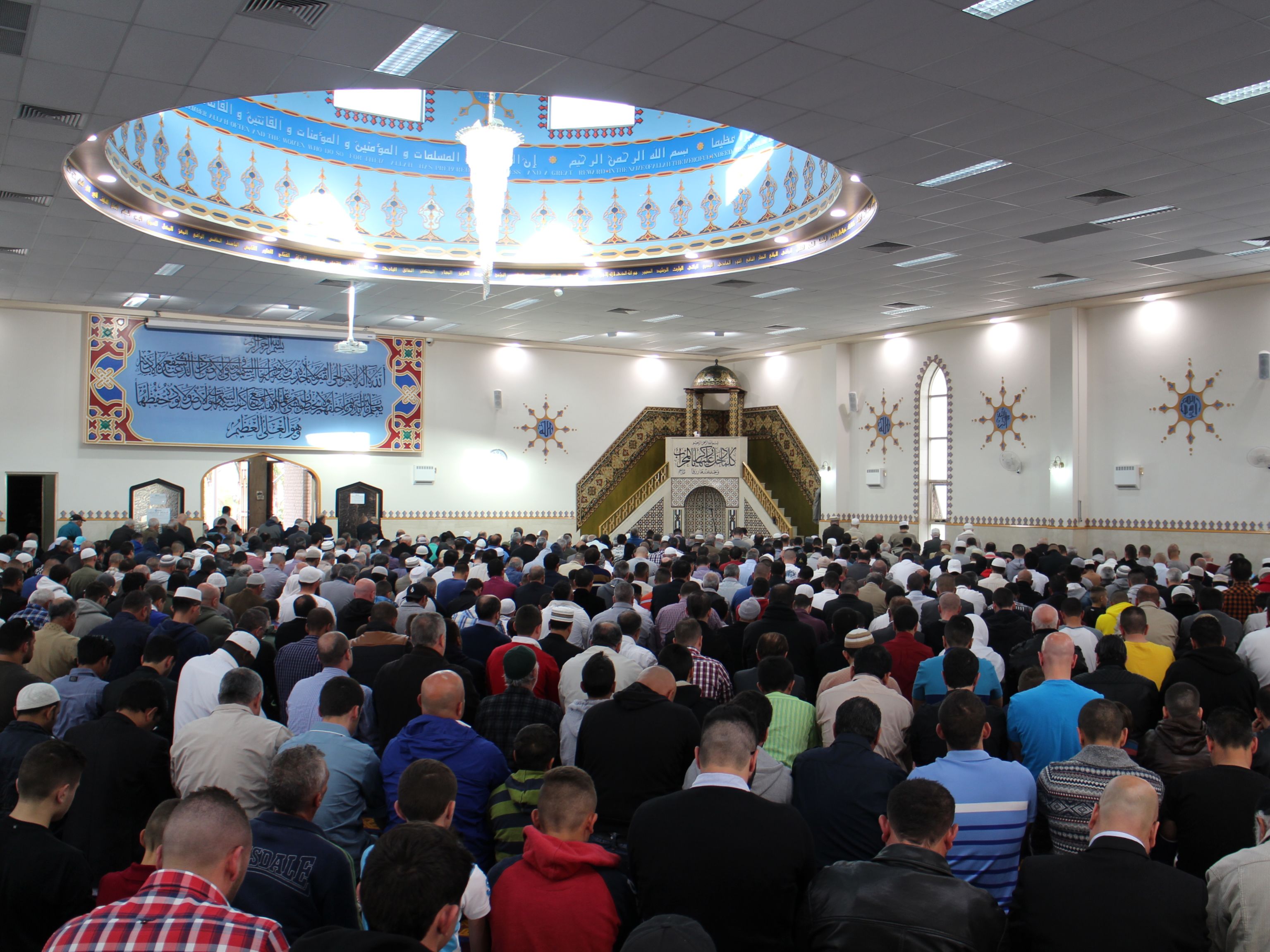 Eid prayer at Lakemba Mosque, reported to be Australia's largest mosque, which regularly hosts around 40,000 people.