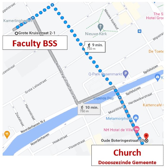 walking route BSS church