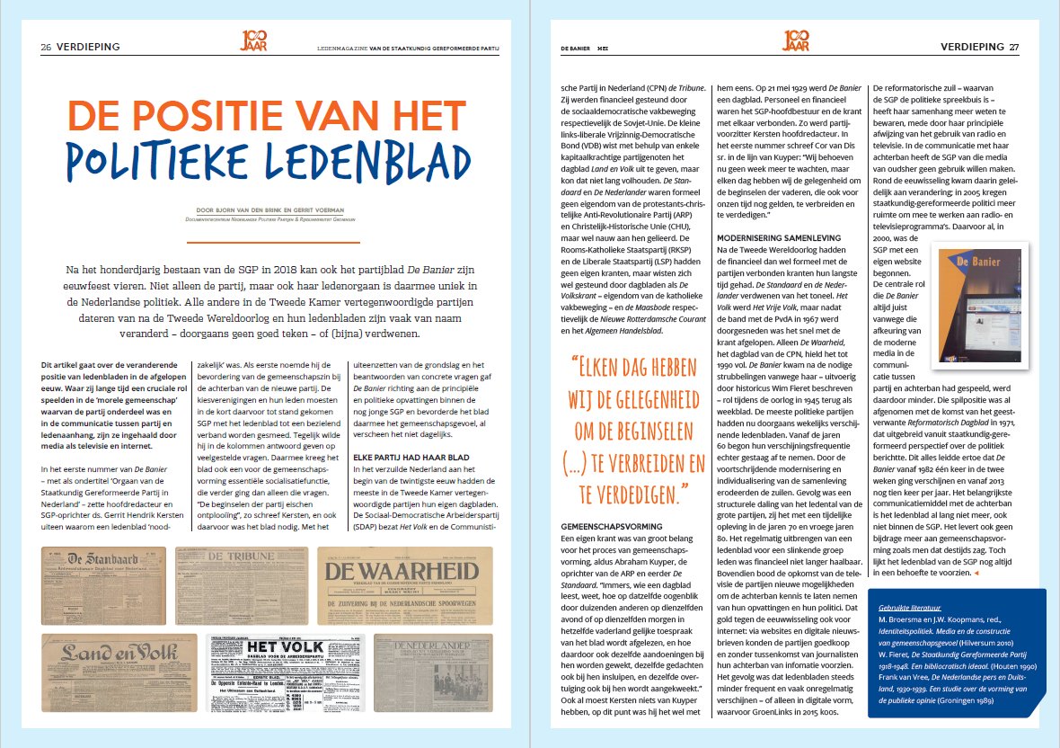 De positie van het politiek ledenblad