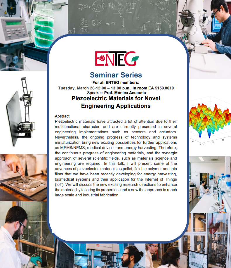 ENTEG Lunch Seminar: Prof. Mónica Acuautla