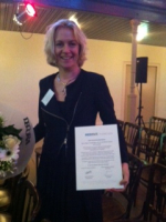 Corien with her certificate