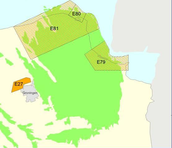 Geothermal licenses awarded and applied for in the North of the Netherlands. Source: nlog.nl, http://www.nlog.nl/resources/Geothermie/Poster_Aardwarmte_verg_juni_2013.pdf)