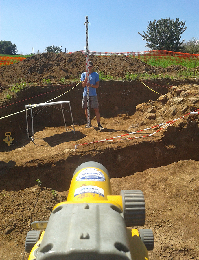 Levelling in Crustumerium, Italy.