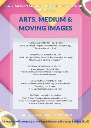 colorful AMMI colloquium programme poster