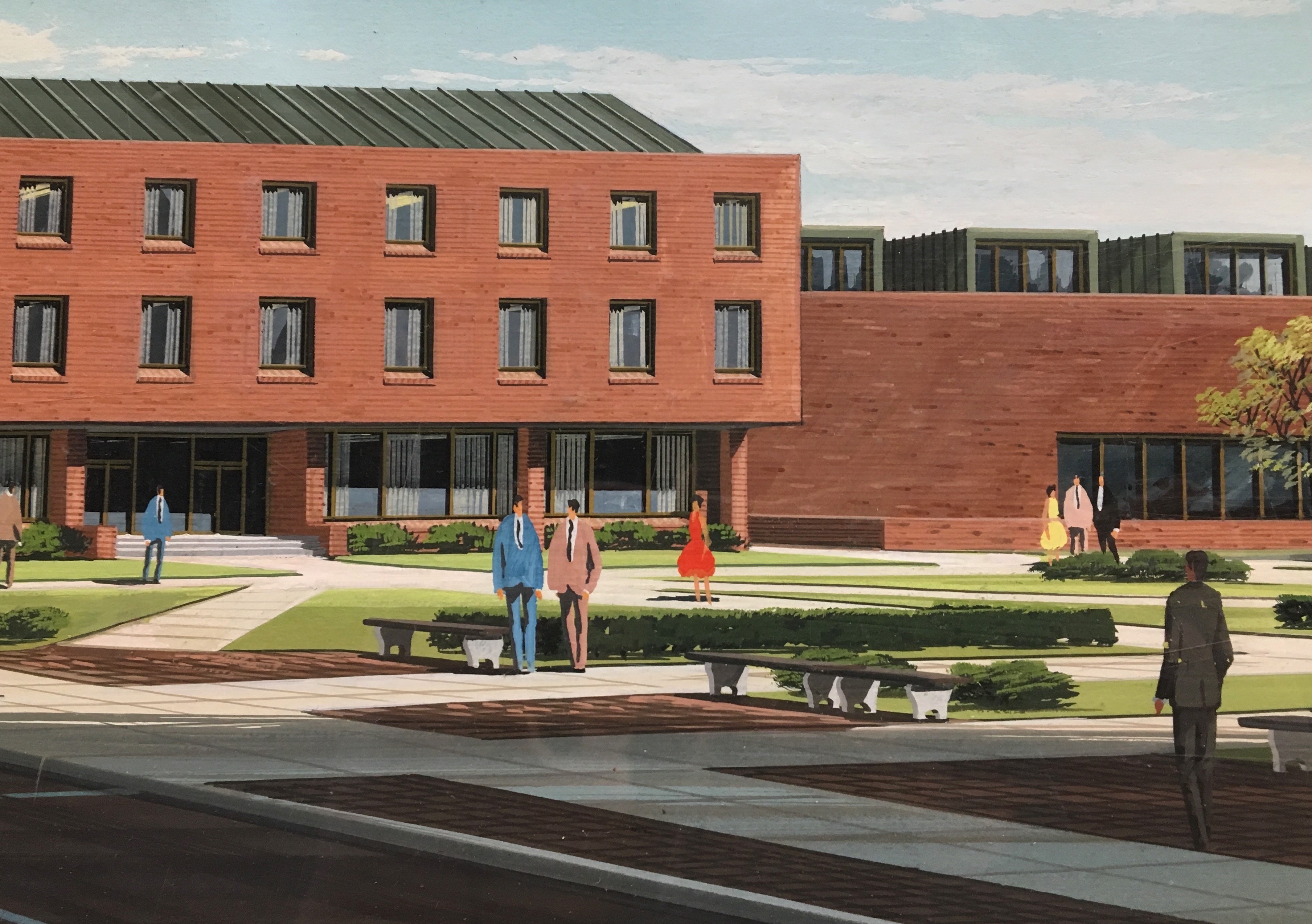 Parren J. Mitchell Art-Sociology Building, University of Maryland, 1976 - Painting for Warren G. Sargent & Associates