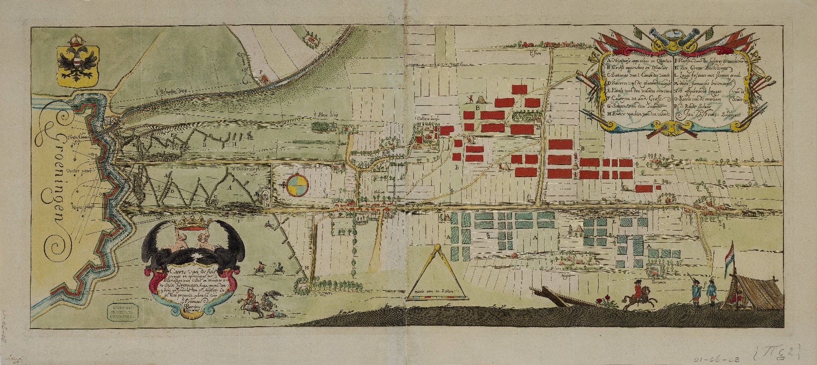 Kaart van de belegering van Groningen.