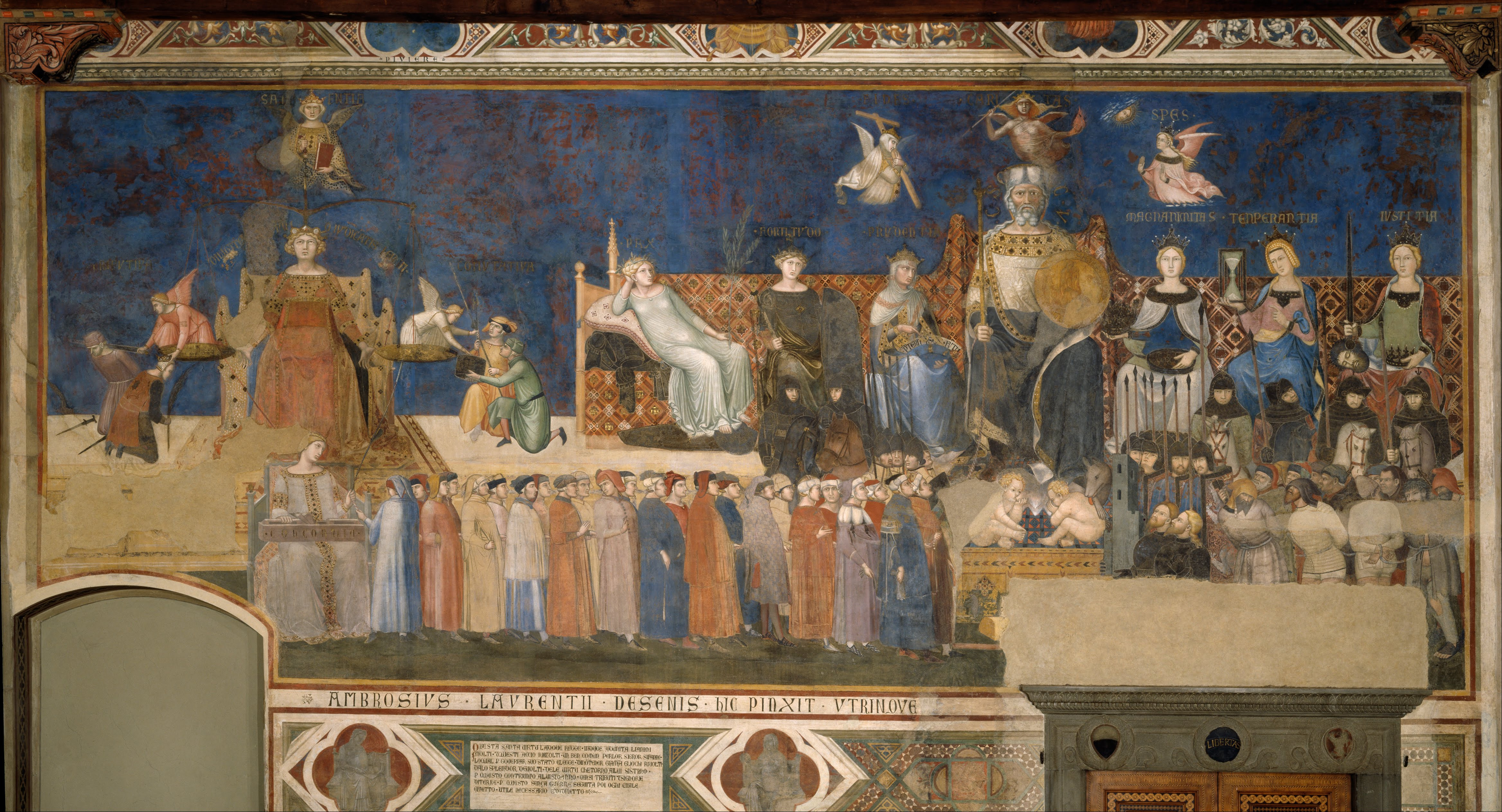 Medieval fresco depicting a royal court