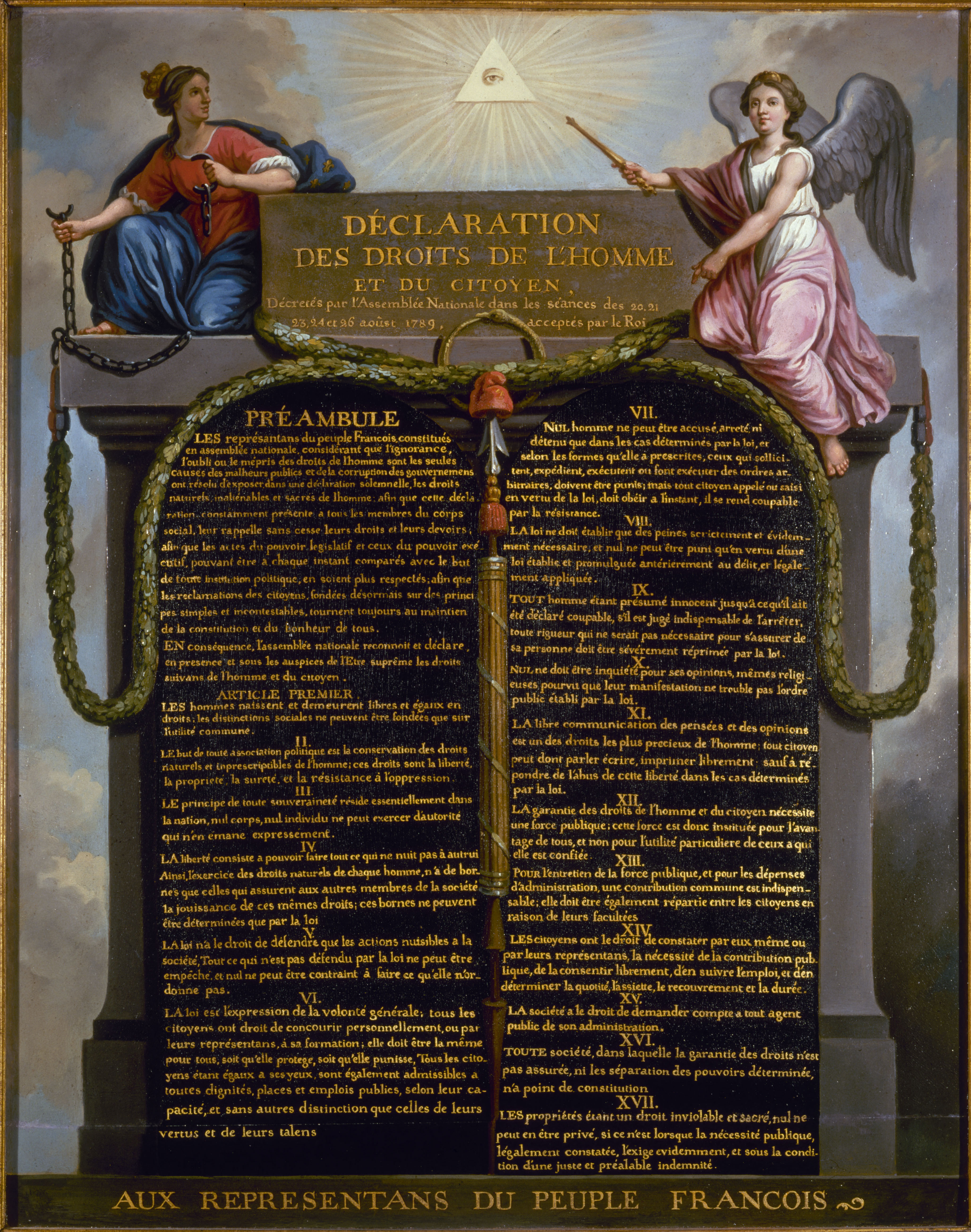 Painting of the French Declaration of the Rights of Man and Citizen