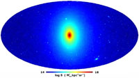 'All-sky map' of gamma-rays, as predicted by the astronomers.