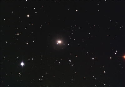 A recording of the supernova in the night of January 28-29 in the year 2011. The galaxy NGC 2655 is located in the middel of the image. The supernova is the bright bue-and-white star at the bottom left of the galaxy system.
