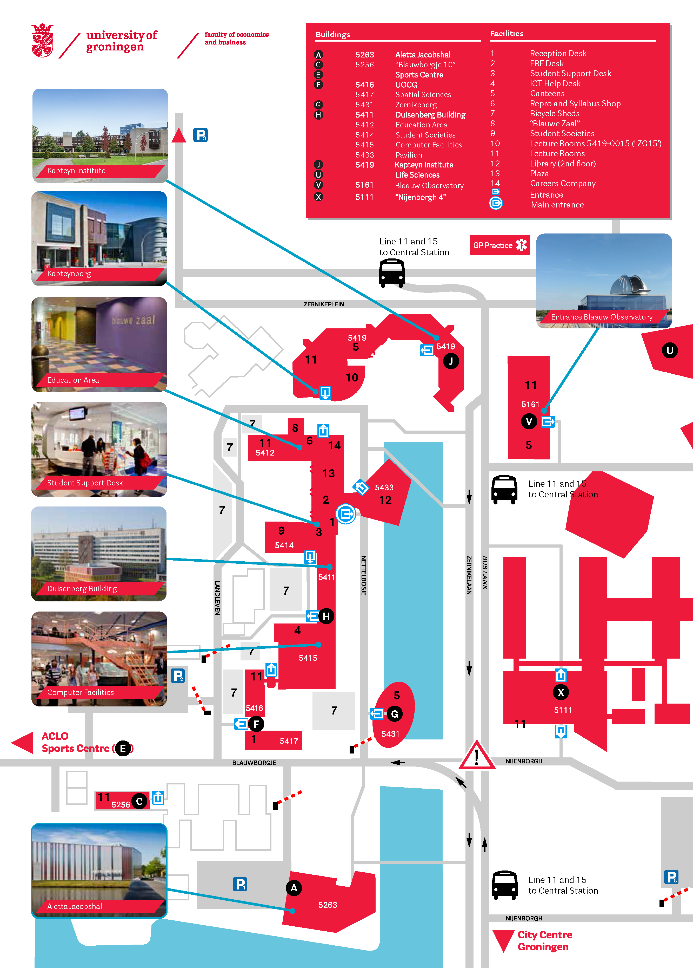 Map Zernike Kapteyn Institute and Blaauw Observatory