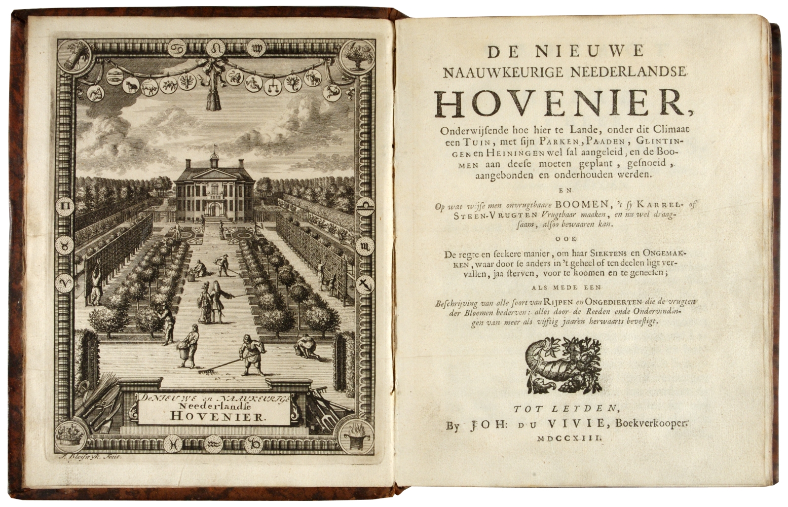 Voorblad De NIEUWE en NAUKEURIGE Neederlandse HOVENIER (1713)