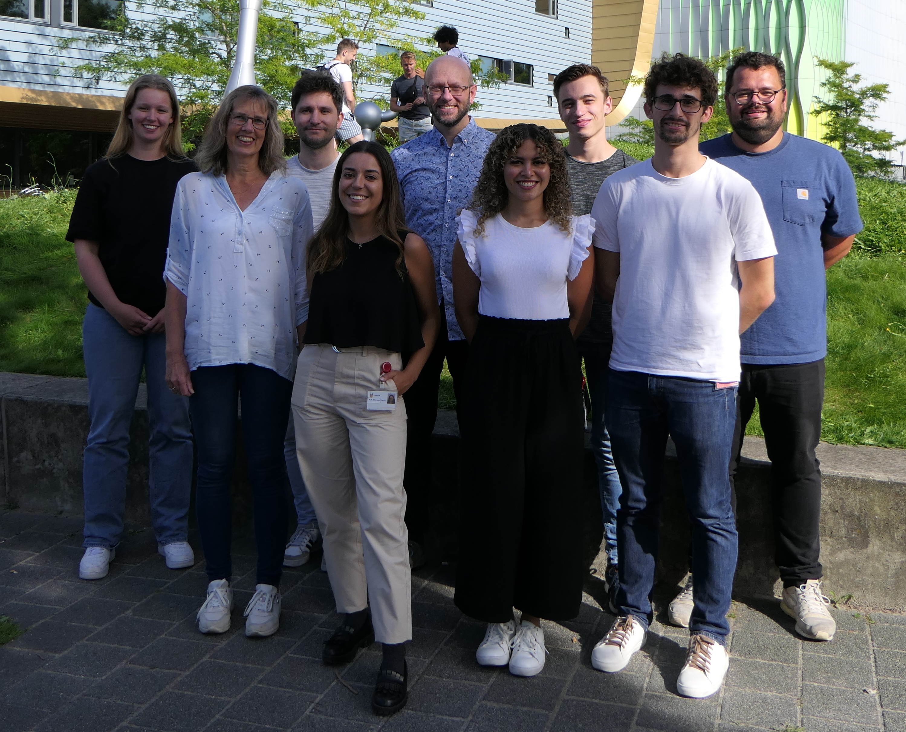 From left to right: Desanka Stoppels, Jolanda Meindertsma, Robin van der Straat, Rosa Marquez Garcia, Wiktor Szymanski, Melody Boëtius, Lars Vellinga, Quentin Vivien, Jeroen Cleophas