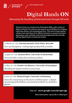 Digital Hands ON programme poster with all four events