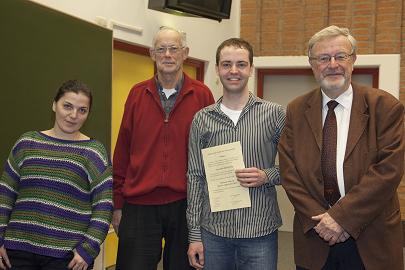 Dr Harutyunyan, Prof van Leusen, Arjan Geersing and Prof Engberts