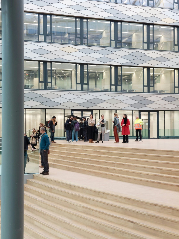 The first coffee is ready in the atrium