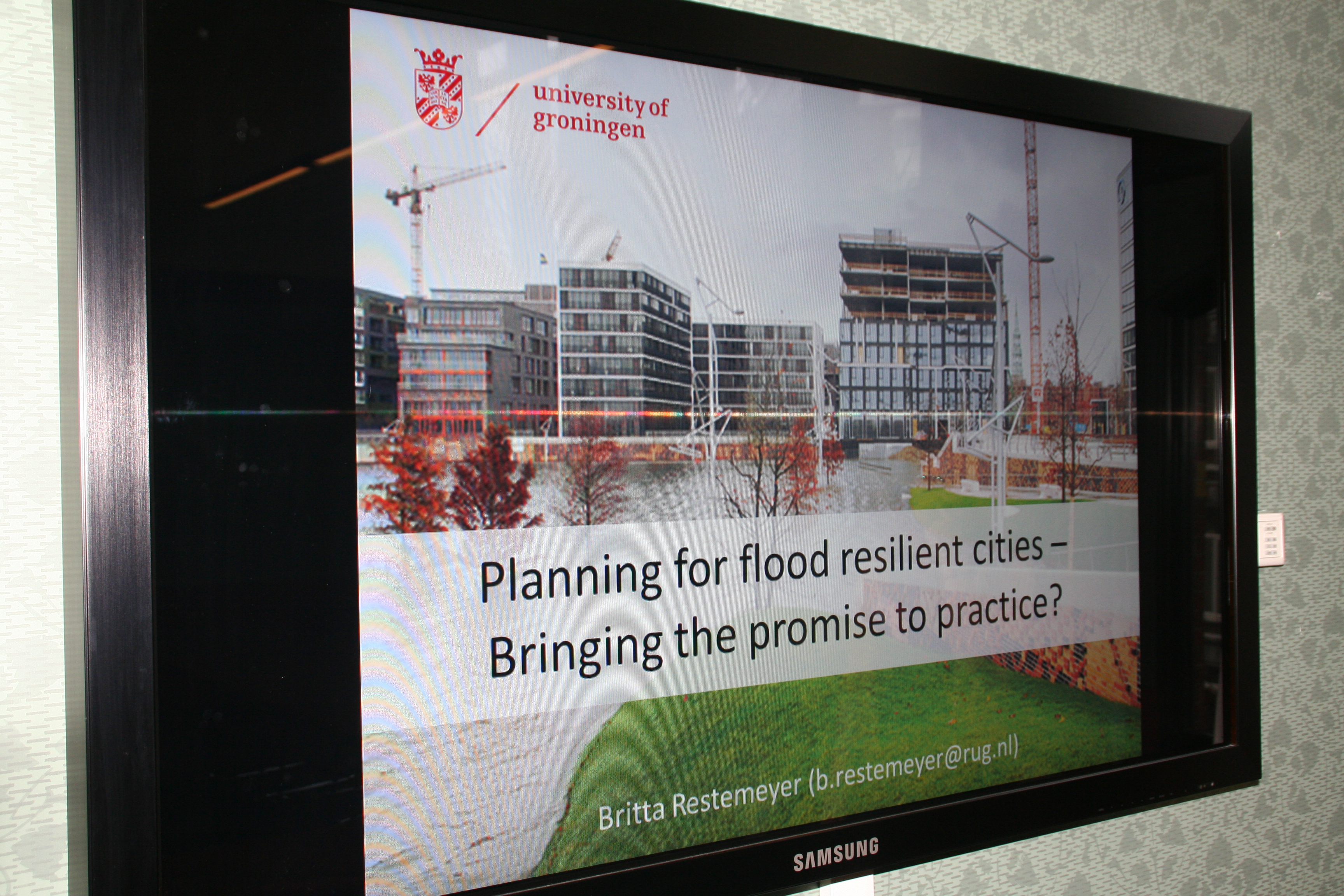 Presentatie over watermanagement door Britta Restemeyer.