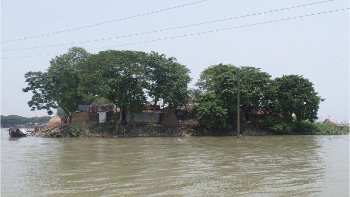 Home settlement in Haor.