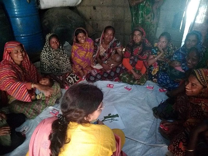 Focus group with mothers.