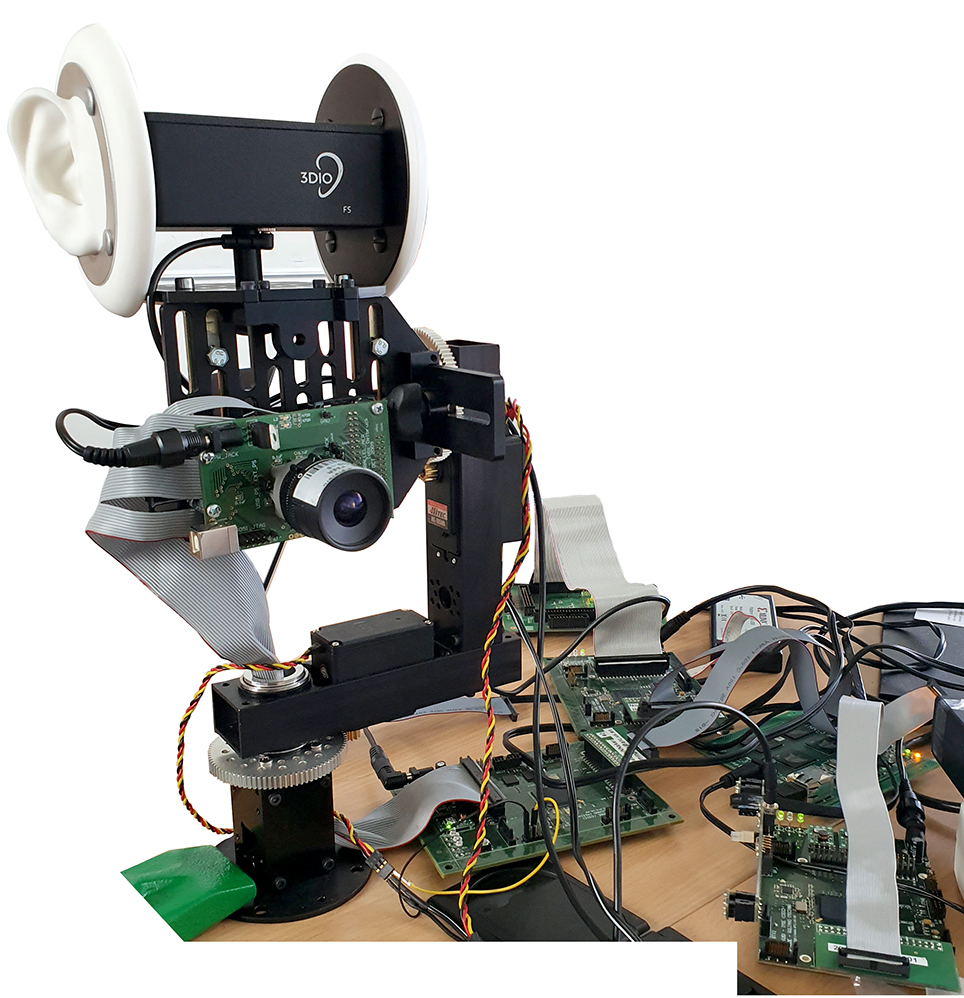Neuromorphic Pan-Tilt-Unit including Event-Based Camera, Neuromorphic Auditory Sensor with 3DIO Binaural Microphone and SpiNNaker board. The focus of this project can be either on simulation or on using this hardware platform in dependency of your interest.
