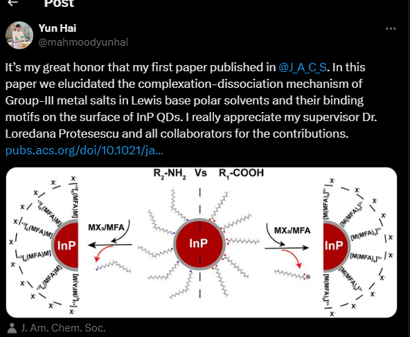 Metal–Solvent Complex Formation at the Surface of InP Colloidal Quantum Dots
