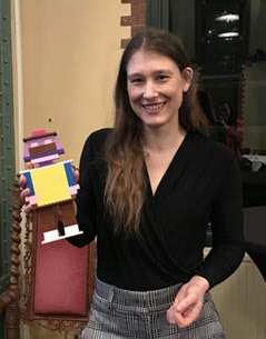 Rifka Vlijm brought a Lego doll to the Famelab competition (Image courtesy: Renske de Jonge)