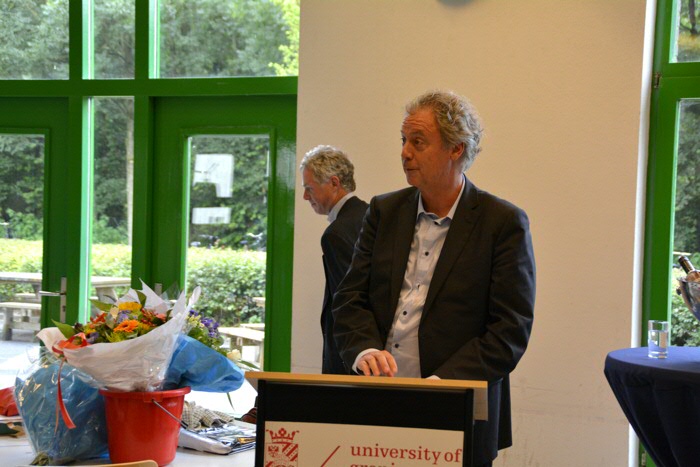 Rector Magnificus Elmer Sterken during his laudatio