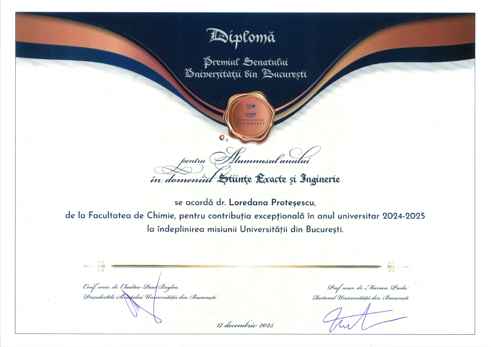 Alumni of the year certificate