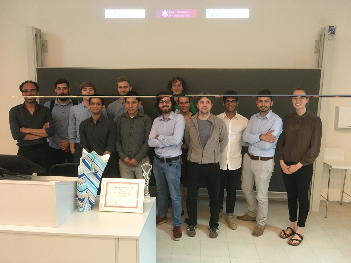 Prof. Richard Hildner (front 4th from right side) Nanoscience Teacher of the Year 2018-2019