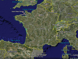 In Frankrijk zijn scholen rond Parijs en Bordeaux aangesloten op het SchoolCO2web. ©Google Earth.
