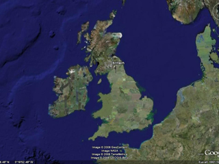In Groot-Brittannië zijn scholen rond Norwich aangeloten op het SchoolCO2web. ©Google Earth.