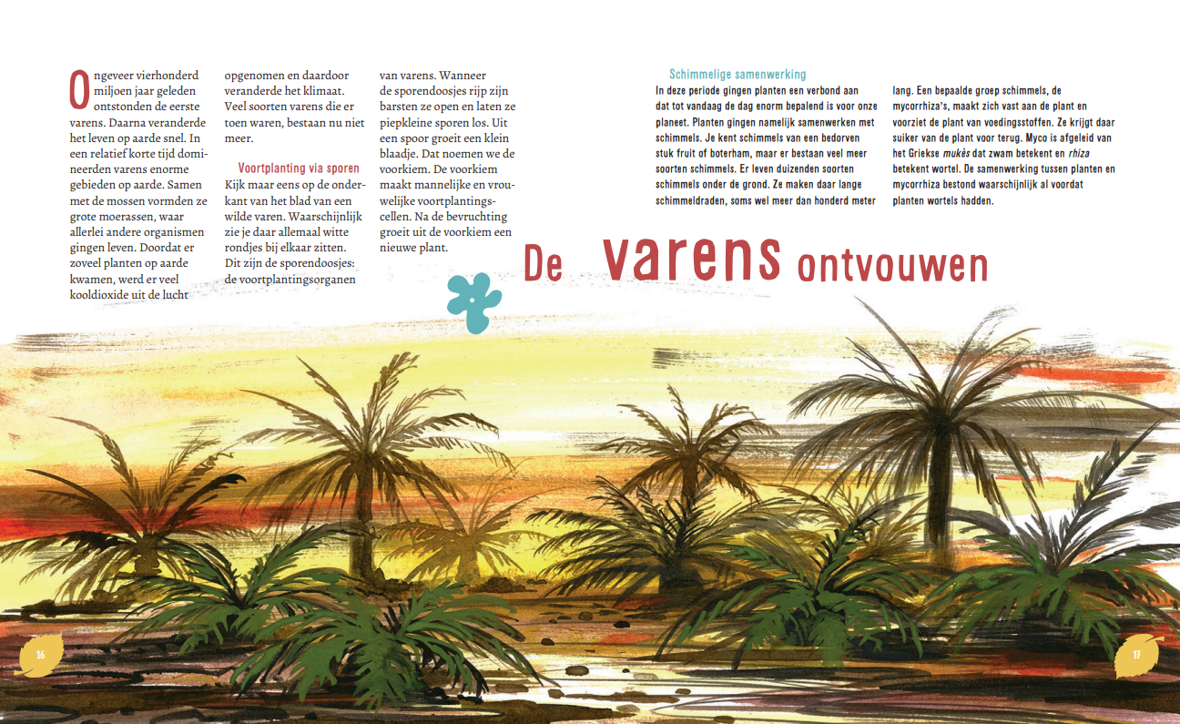 Enkele bladzijdes uit het boek. Bron: Inkijkexemplaar Uitgeverij Lemniscaat