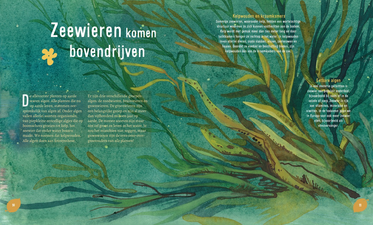 Enkele bladzijdes uit het boek. Bron: Inkijkexemplaar Uitgeverij Lemniscaat