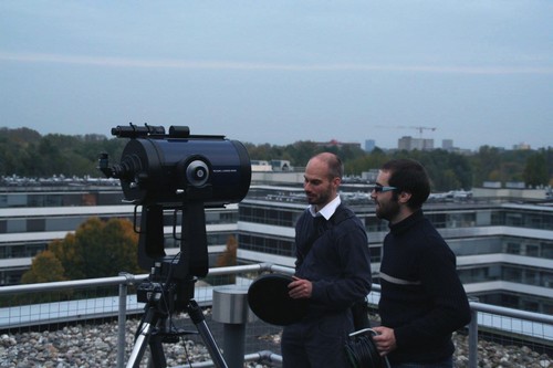 Amateur telescope on the roof of the Bernoulliborg | Photo Blaauw Observatory