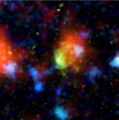 The baby-boom galaxy is an example of a distant galaxy with a growth spurt. | Photo NASA / JPL-Caltech / Subaru / STScI / P. Capak