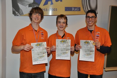 The winning team from Gemeentelijk Gymnasium Hilversum